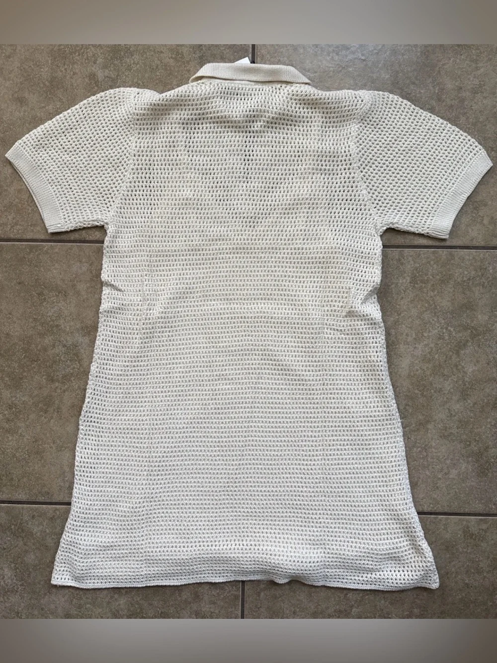 Crochet Dress The Drop Melia Collared Mini Women's Size Large New FAST SHIPPING - Picture 2 of 7